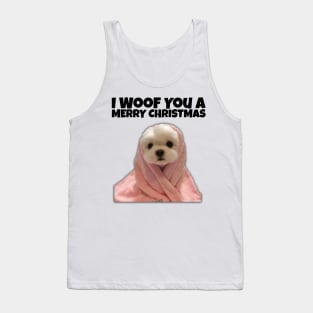 I Woof You a Merry Christmas - Dogs Pets Funny #1 Tank Top